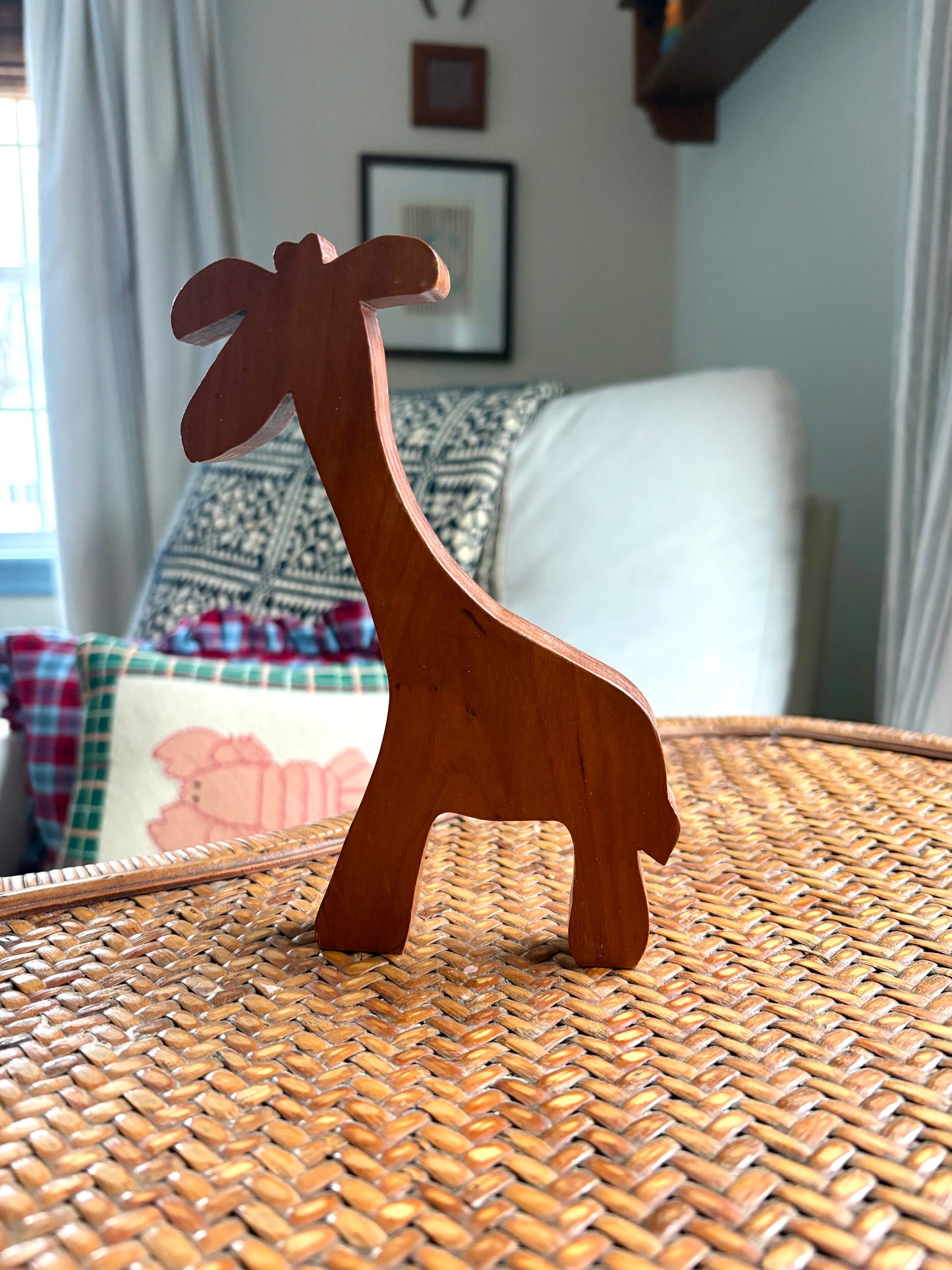 Vintage Carved Wooden Giraffe