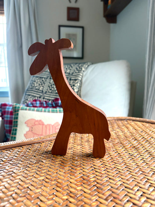 Vintage Carved Wooden Giraffe