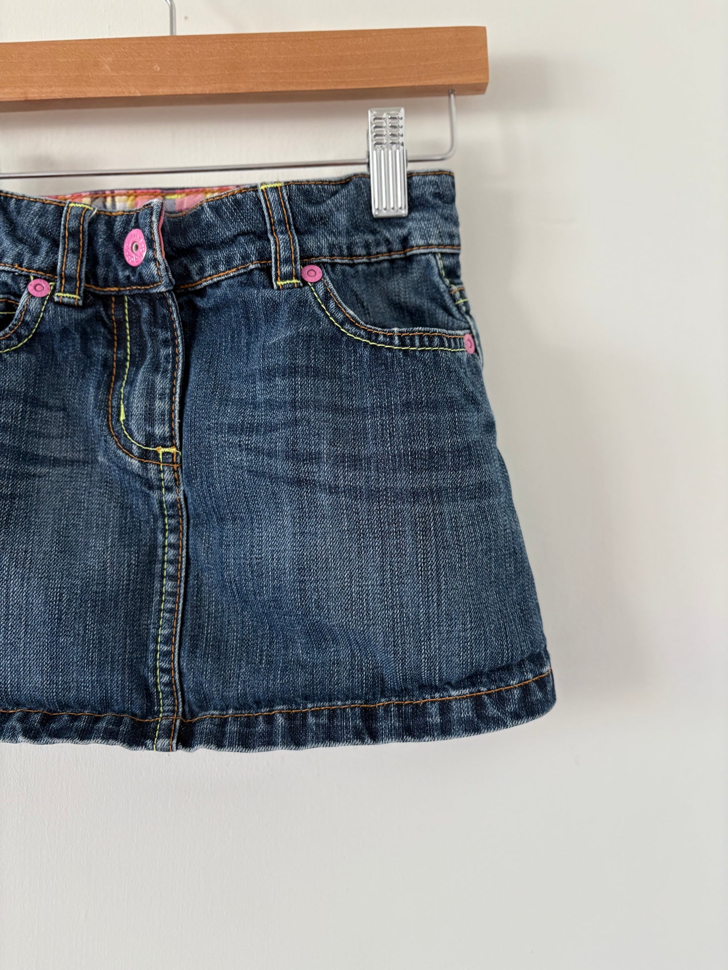Mini Boden Apple Pocket Denim Skirt Size 4T