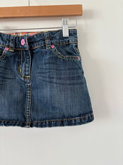 Mini Boden Apple Pocket Denim Skirt Size 4T