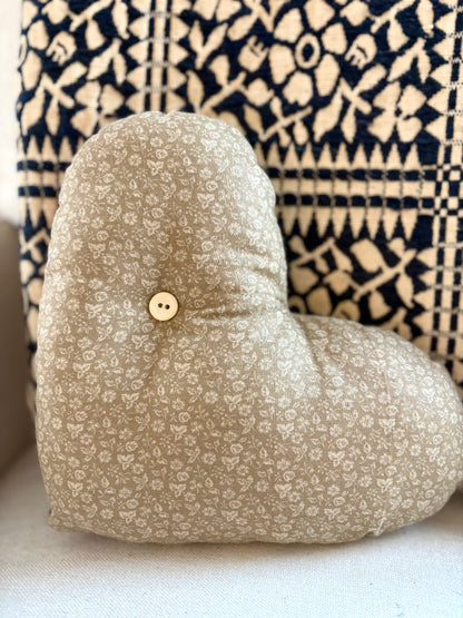 Vintage Quilt Heart Pillow