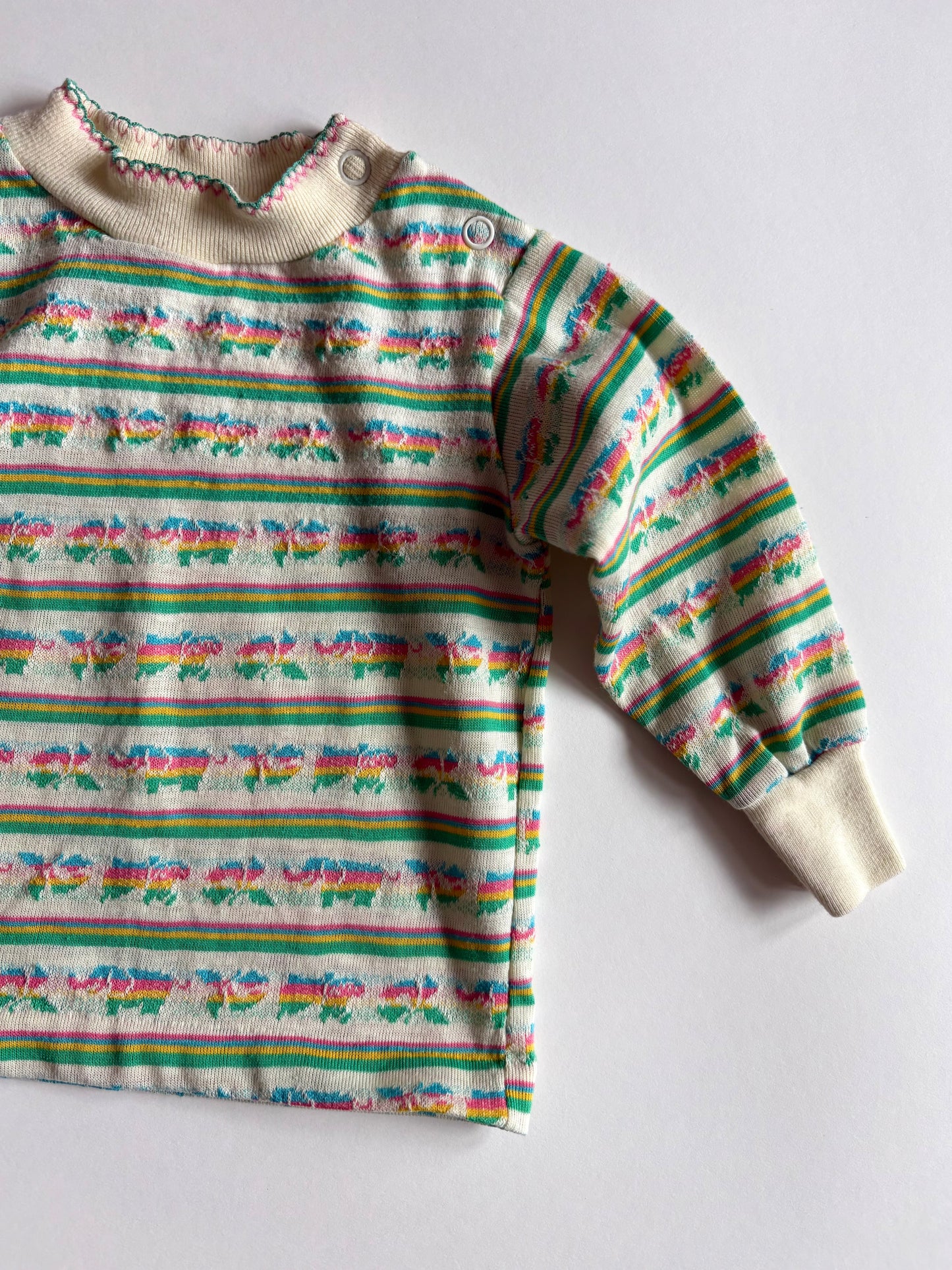 Vintage Rainbow Elephants Top Size 6-12 months