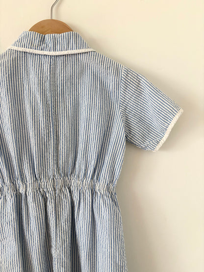 Vintage 60s/70s Seersucker Jumpsuit Size 2T
