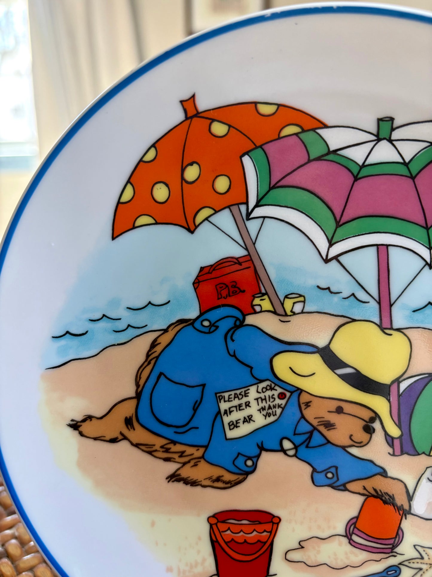 Vintage 1981 Paddington Bear Day at the Beach Plate