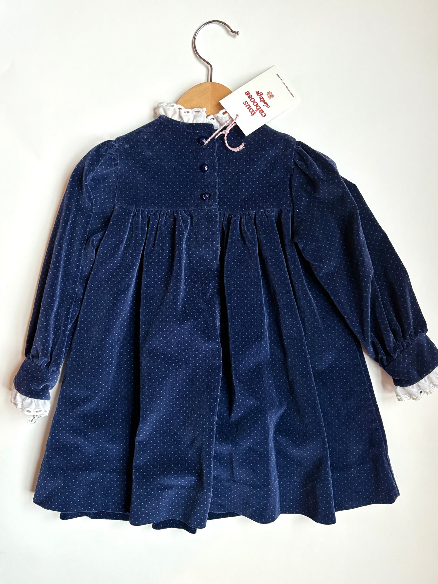 Vintage Velour Ruffle Collared Dress Size 3T