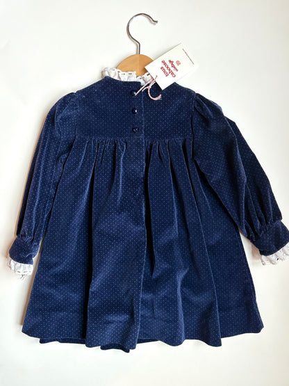 Vintage Velour Ruffle Collared Dress Size 3T