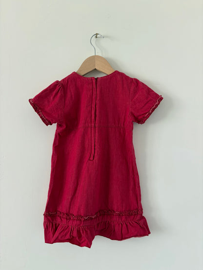 Guess Denim Flower Appliqué Dress Size 4T