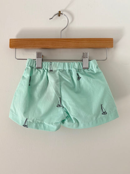 Hand-sewn Upcycled Sail Shorts Size 6-9 months