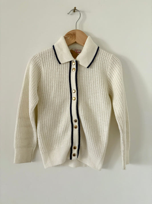 Vintage Cream and Navy Cardigan Size 4T