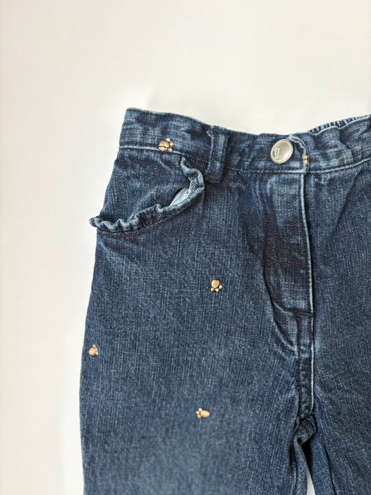 Vintage Y2K Gymboree Leopard Cuffed Denim Size 12-18 months