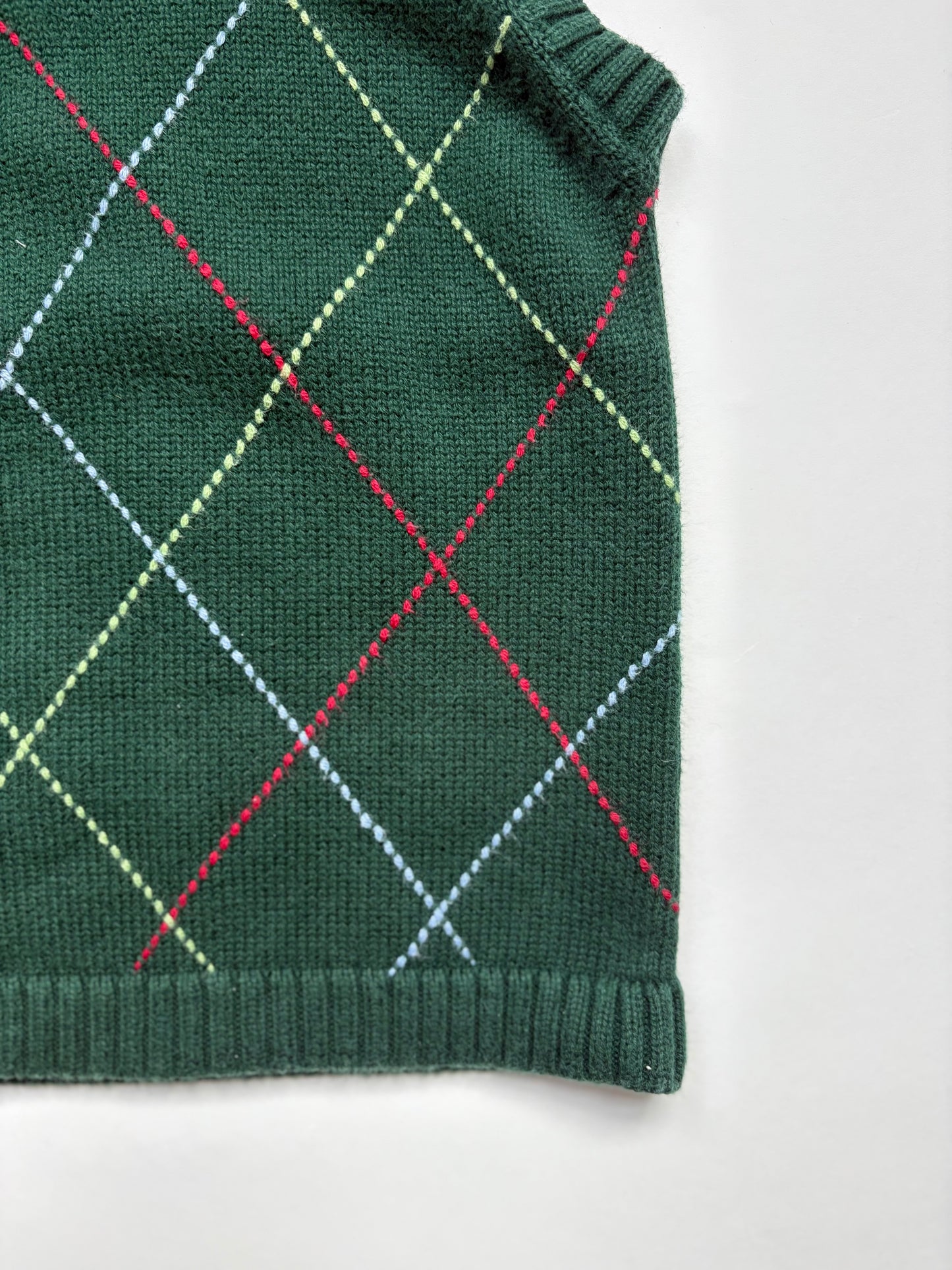 Vintage Talbots Kids Argyle Sweater Vest Size 6