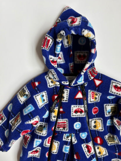 Vintage Y2K Rugged Bear x Polartec Fleece Hooded Bunting Size 6-12 months