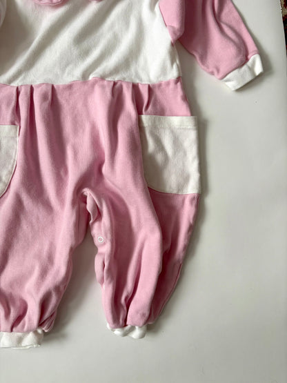 Vintage 80s Pink Pocket Romper Size 18 months