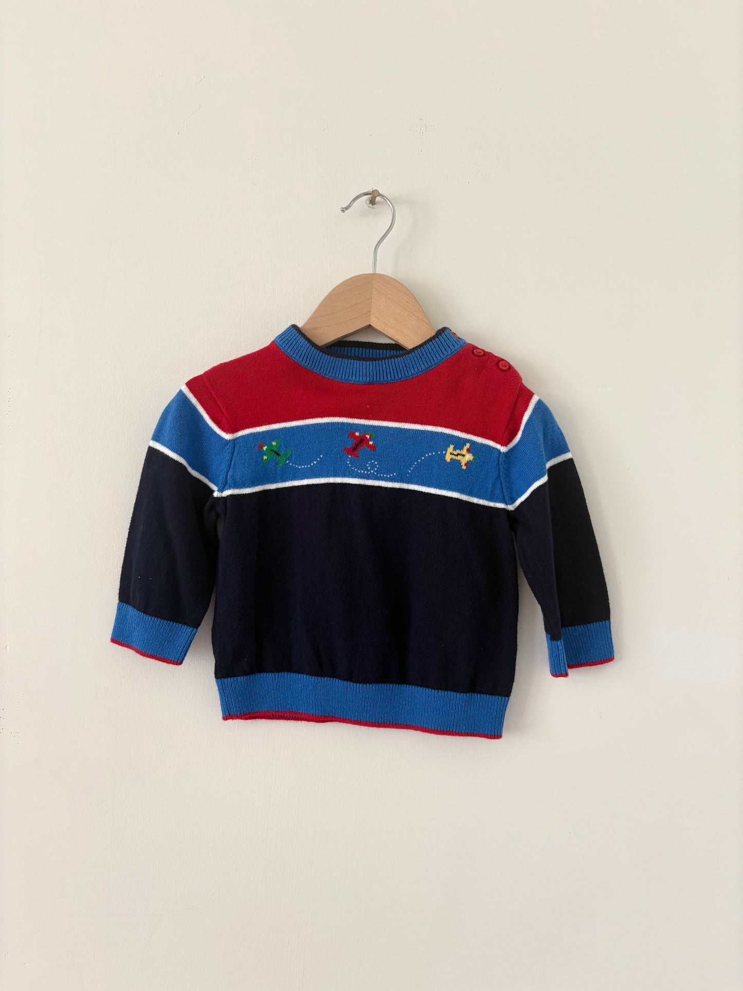 Vintage Florence Eiseman Airplane Sweater Size 12 months