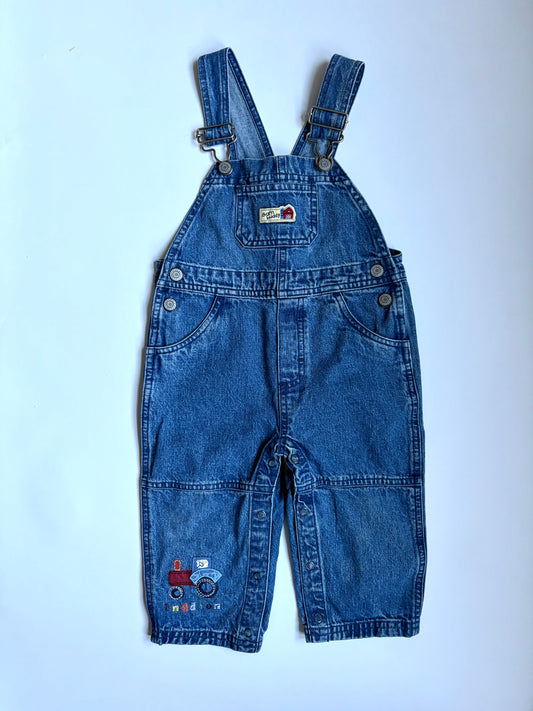 Vintage Y2K Carter’s Barn Buddy Tractor Overalls Size 18 months
