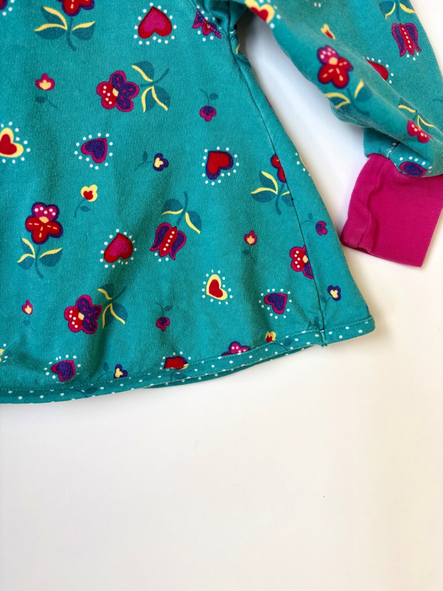Vintage 90s Gymboree Rainbow Tag Heart Snap Cardigan Size 2T