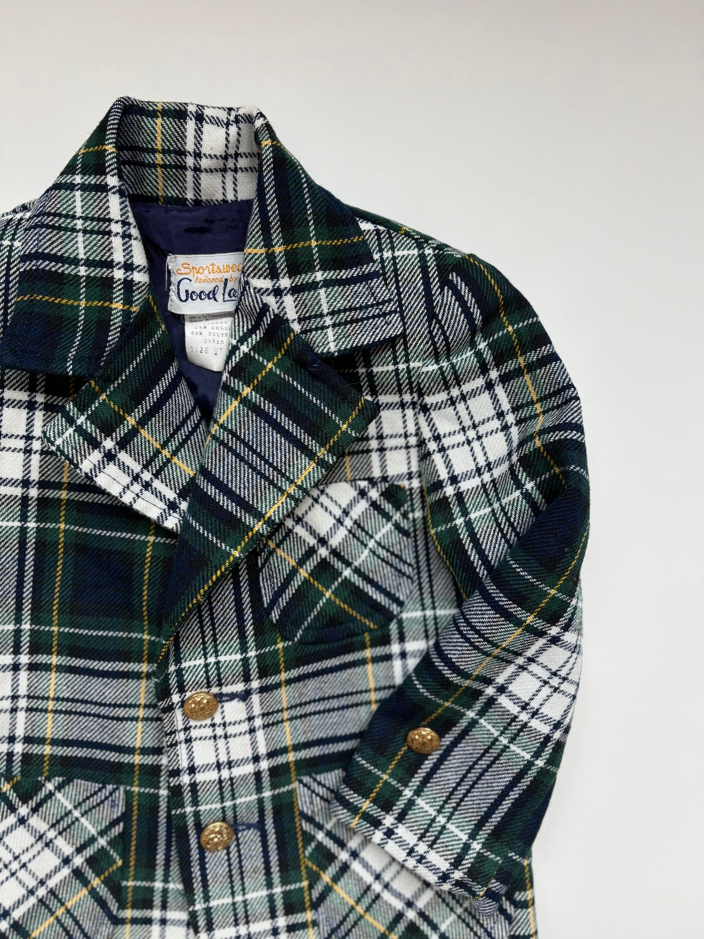 Vintage 70s Good Lad of Philadelphia Tartan Sport Coat Size 2T