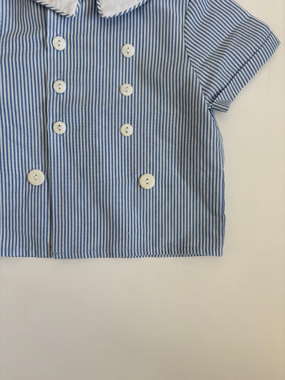 Vintage 80s Piped Collar Sailor Top Size 2T