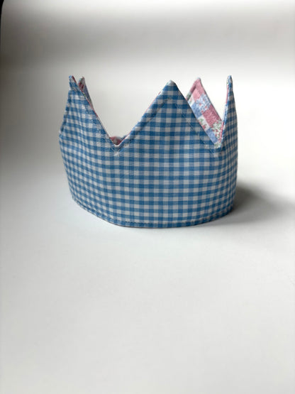 Hand-sewn Upcycled Checkered Crown