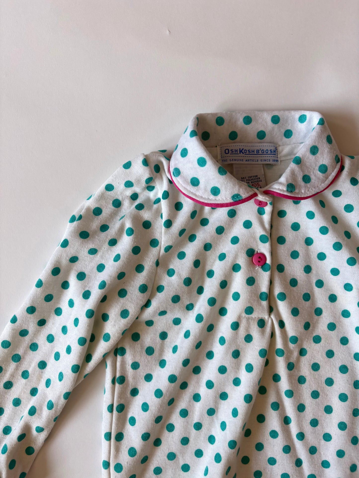 Vintage 80s Oshkosh Polkadot Blouse Size 18 months