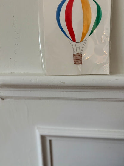 Original Hot Air Balloon Watercolor on Cotton Paper Painted by Marissa
