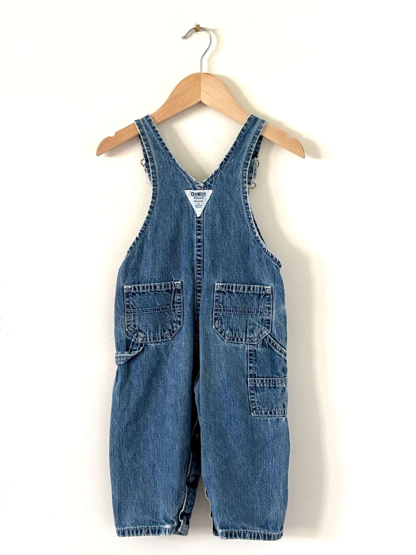Vintage 90s OshKosh Classic Denim Overalls Size 12 months