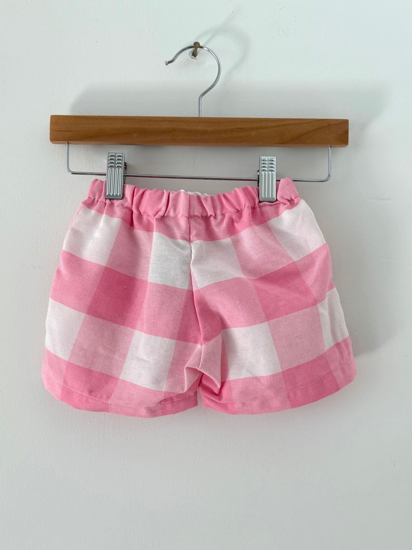 Hand-sewn Upcycled Pink Picnic Shorts Size 3T
