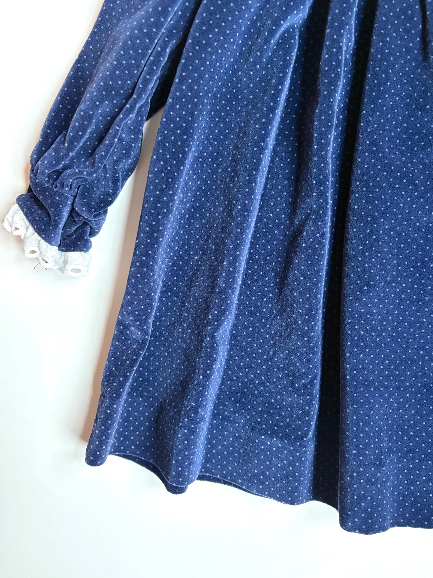 Vintage Velour Ruffle Collared Dress Size 3T