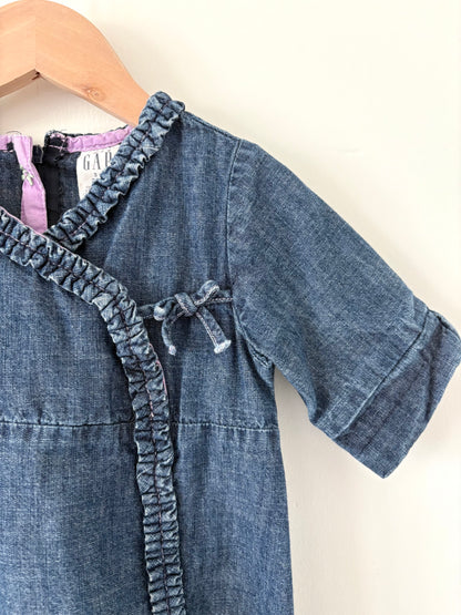 Vintage 00s Gap Denim Wrap Dress Size 3T