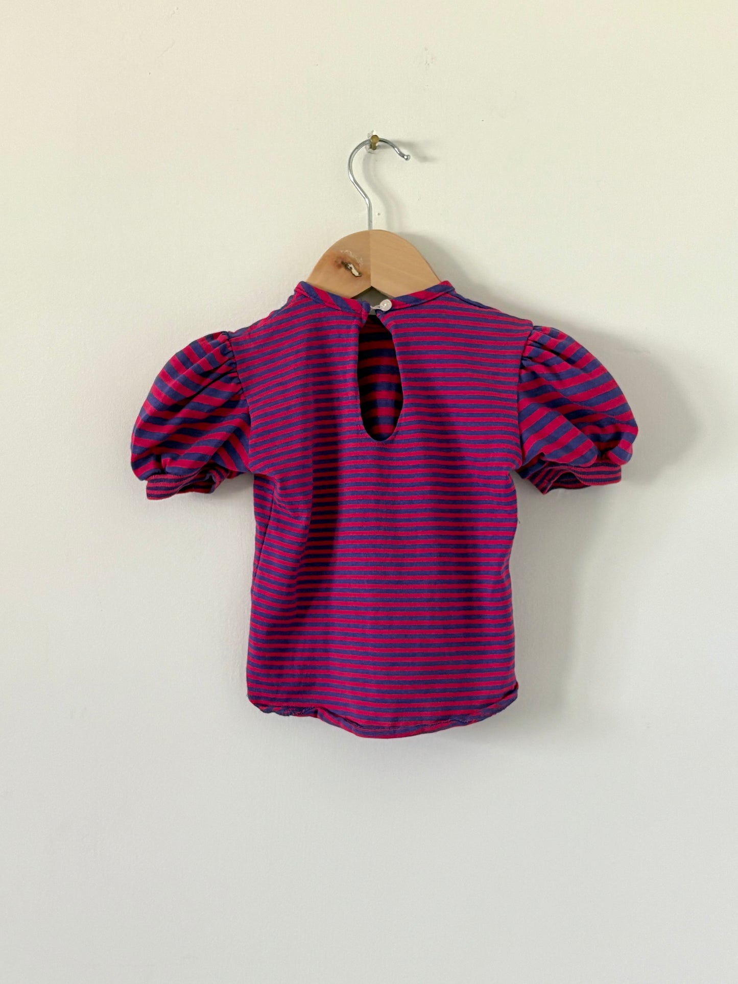 Vintage Health-tex Mixed Purple & Pink Puff Sleeve Top Size 2T