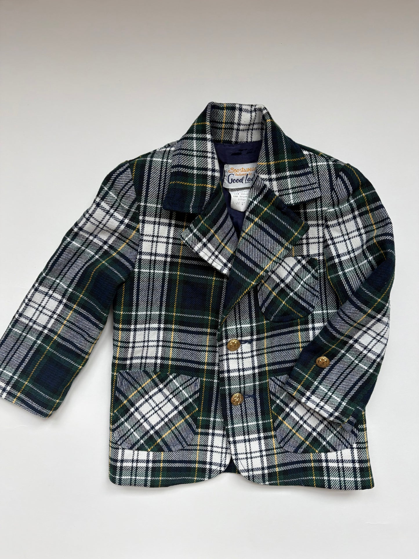 Vintage 70s Good Lad of Philadelphia Tartan Sport Coat Size 2T
