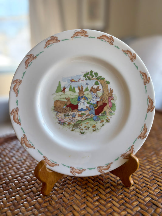 Vintage Picnic Bunnykins Plate