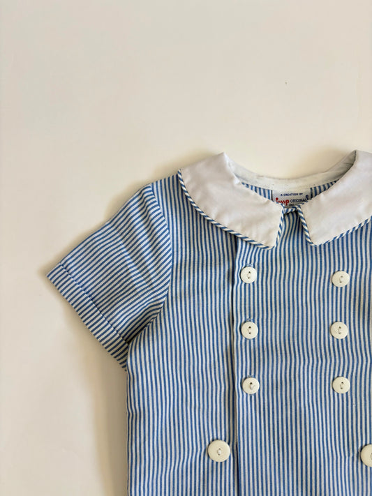 Vintage 80s Piped Collar Sailor Top Size 2T