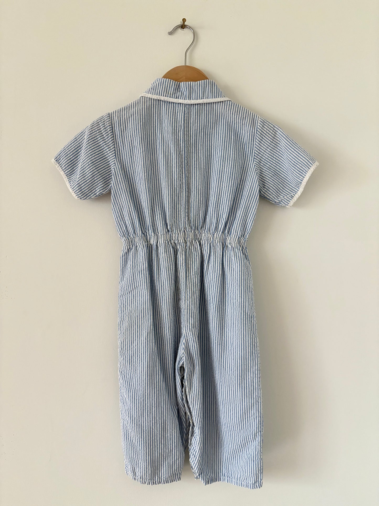 Vintage 60s/70s Seersucker Jumpsuit Size 2T