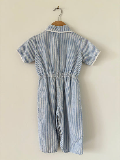 Vintage 60s/70s Seersucker Jumpsuit Size 2T