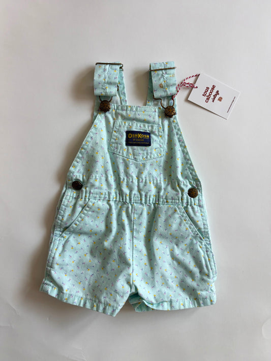 Vintage 90s Oshkosh Floral Shortalls Size 18 months
