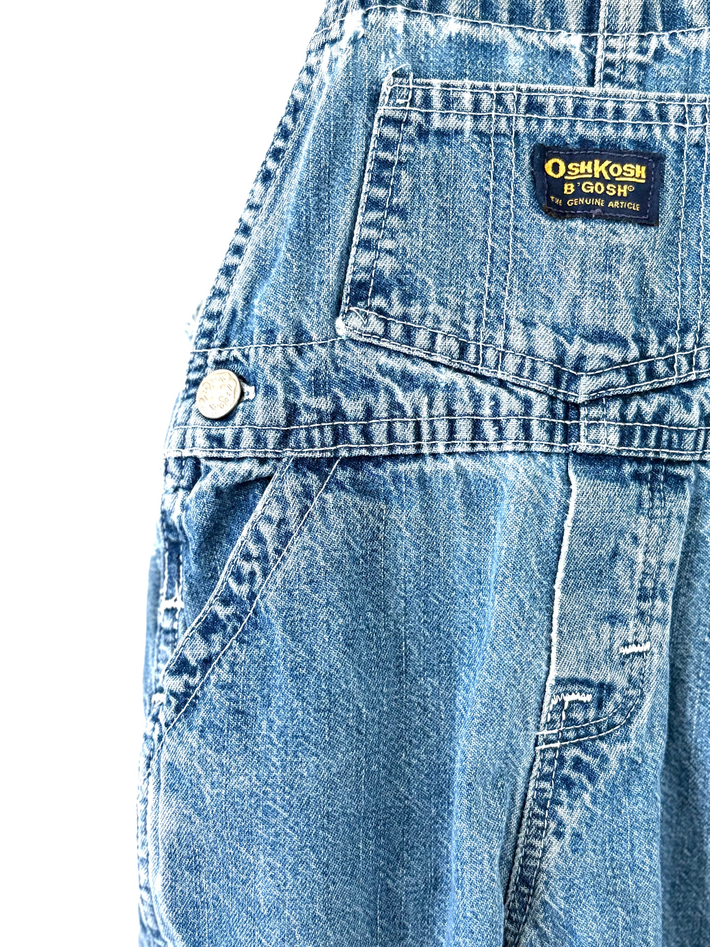 Vintage 90s OshKosh Classic Denim Overalls Size 12 months