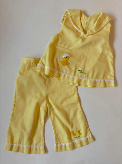 Vintage 60s/70s Chick Appliqué Set Size 2T