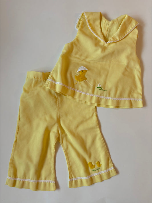 Vintage 60s/70s Chick Appliqué Set Size 2T