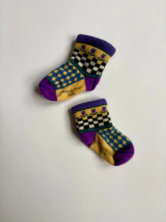 Vintage 90s Mackenzie-Childs Whimsy Baby Socks