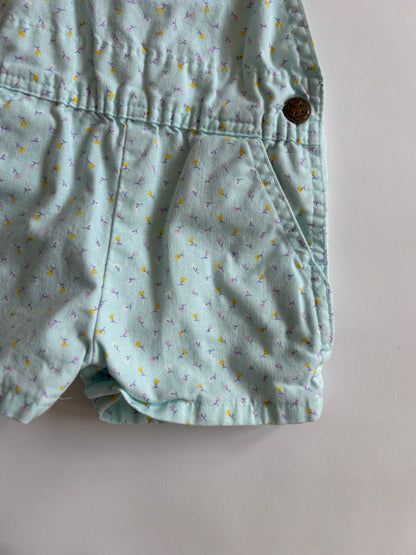 Vintage 90s Oshkosh Floral Shortalls Size 18 months