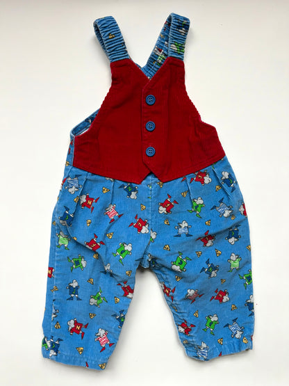 Vintage 90s Oshkosh Corduroy Mouse Overalls Size 3-6 months