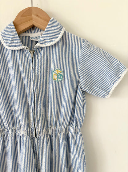 Vintage 60s/70s Seersucker Jumpsuit Size 2T