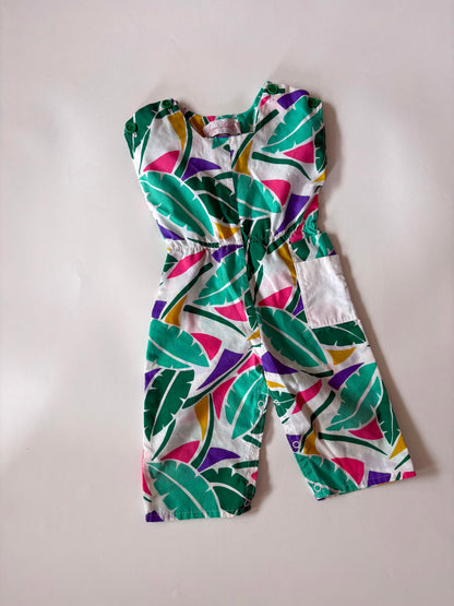 Vintage Palm Leaf Romper Size 18 months