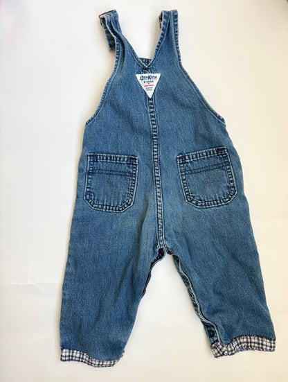 Vintage 90s Oshkosh Holiday Bus Overalls Size 2T