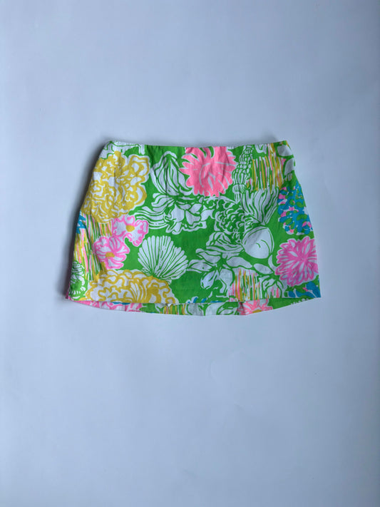 Vintage Y2K Lilly Pulitzer Hibiscus Stroll Skort Size 5