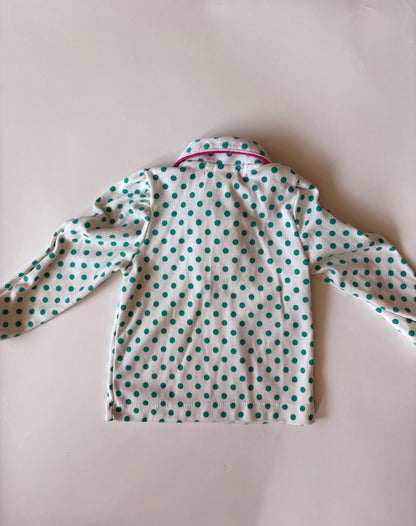 Vintage 80s Oshkosh Polkadot Blouse Size 18 months