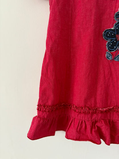 Guess Denim Flower Appliqué Dress Size 4T