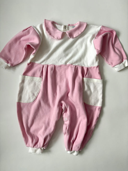 Vintage 80s Pink Pocket Romper Size 18 months