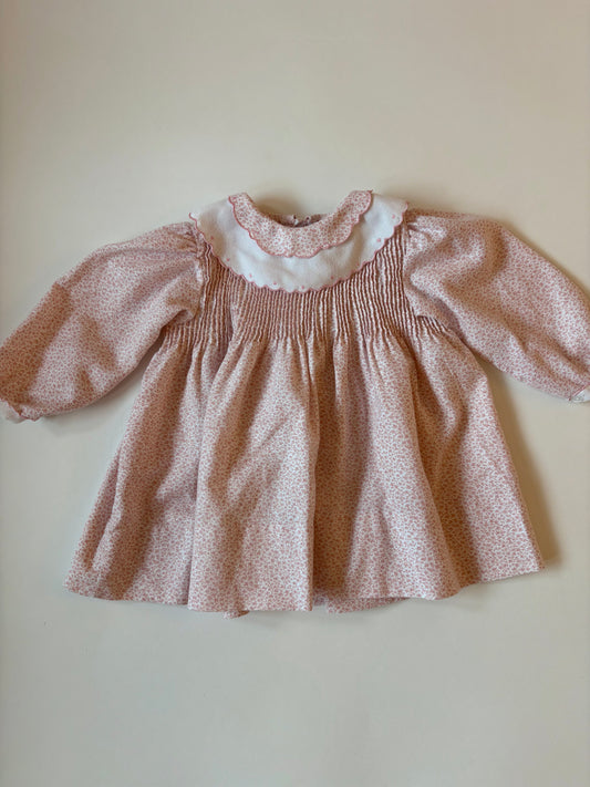 Vintage 80s Carriage Boutiques Scalloped Collar Dress Size 12 months